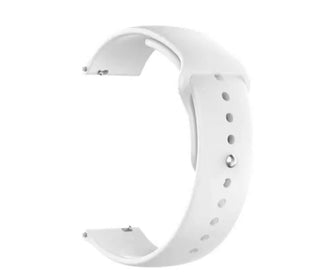 White Silicone Click (20mm) Watch Strap/Band for Samsung/OnePlus/Fitbit Smartwatches