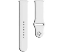 White Silicone Click (20mm) Watch Strap/Band for Samsung/OnePlus/Fitbit Smartwatches