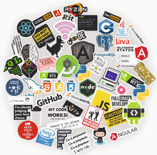 Coding Programming Laptop Self-Adhesive Stickers Pack (50Pcs)