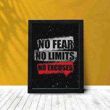 No Fear No Limits No Excuses - Framed Poster