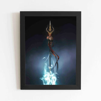  Trishul of Lord Shiv OM- Framed Poster