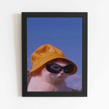 Cat with hat & Sunglasses - Framed Poster