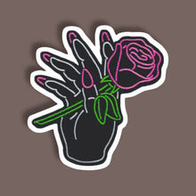 Flower in hand - Neon Sticker 