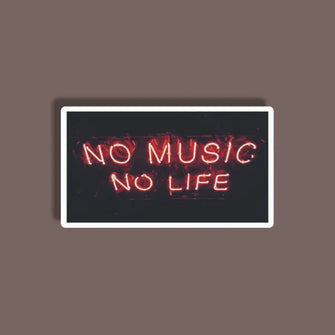 No Music No Life - Neon Sticker 